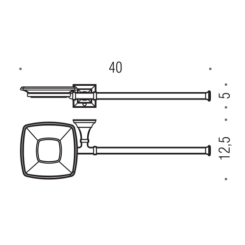 Immagine di Colombo Design PORTOFINO porta sapone e porta salvietta destro per bidet, finitura cromo B3274DCR-VAN