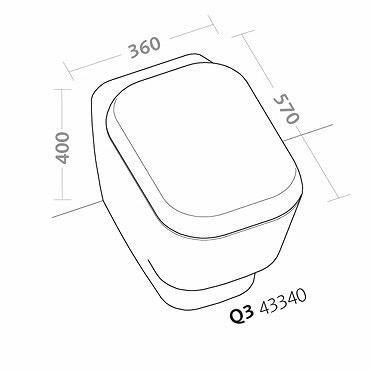 Immagine di Pozzi Ginori Q3 vaso con scarico multi a parete o a pavimento completo di sedile, bianco 43340000