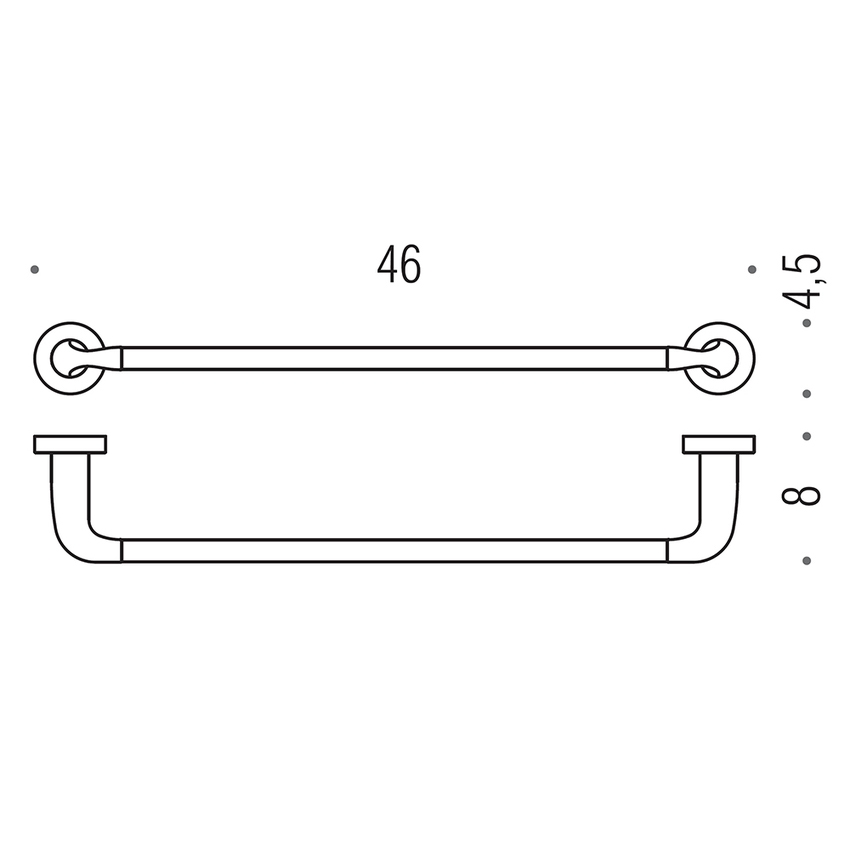 Colombo Design B27100CR BASIC porta salviette L.46 cm, finitura cromo