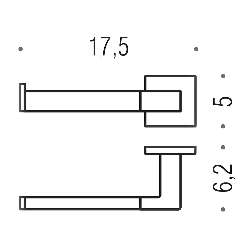 Immagine di Colombo Design BASICQ porta rotolo sinistro, colore nero finitura opaco B3708SNM