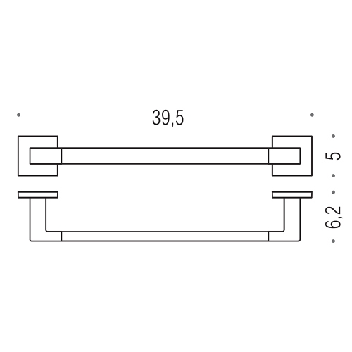 Immagine di Colombo Design BASICQ porta salvietta L.39.5 cm, colore nero finitura opaco B37090NM