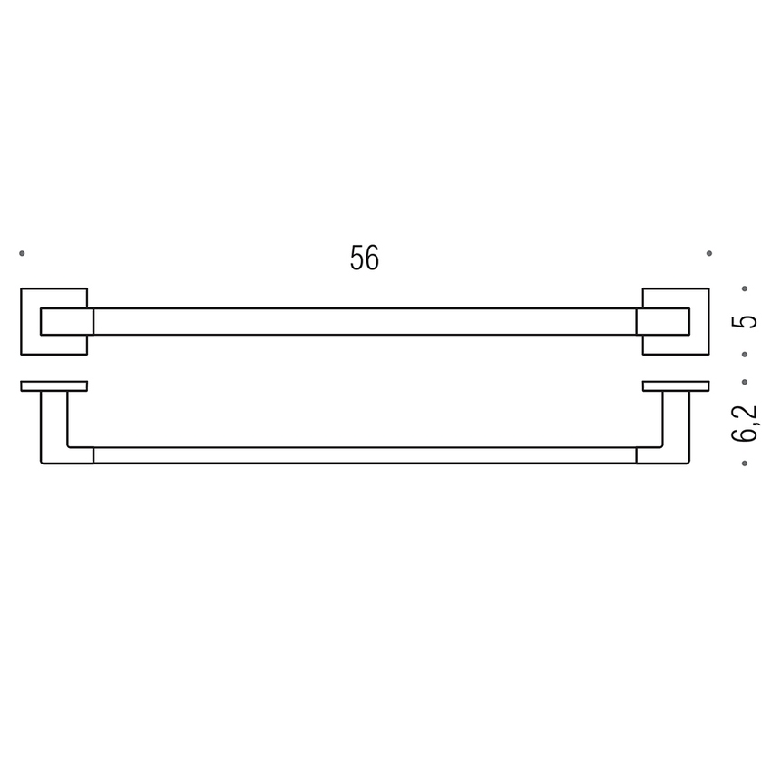 Colombo Design B37100CR BASICQ porta salvietta L.56 cm, finitura cromo