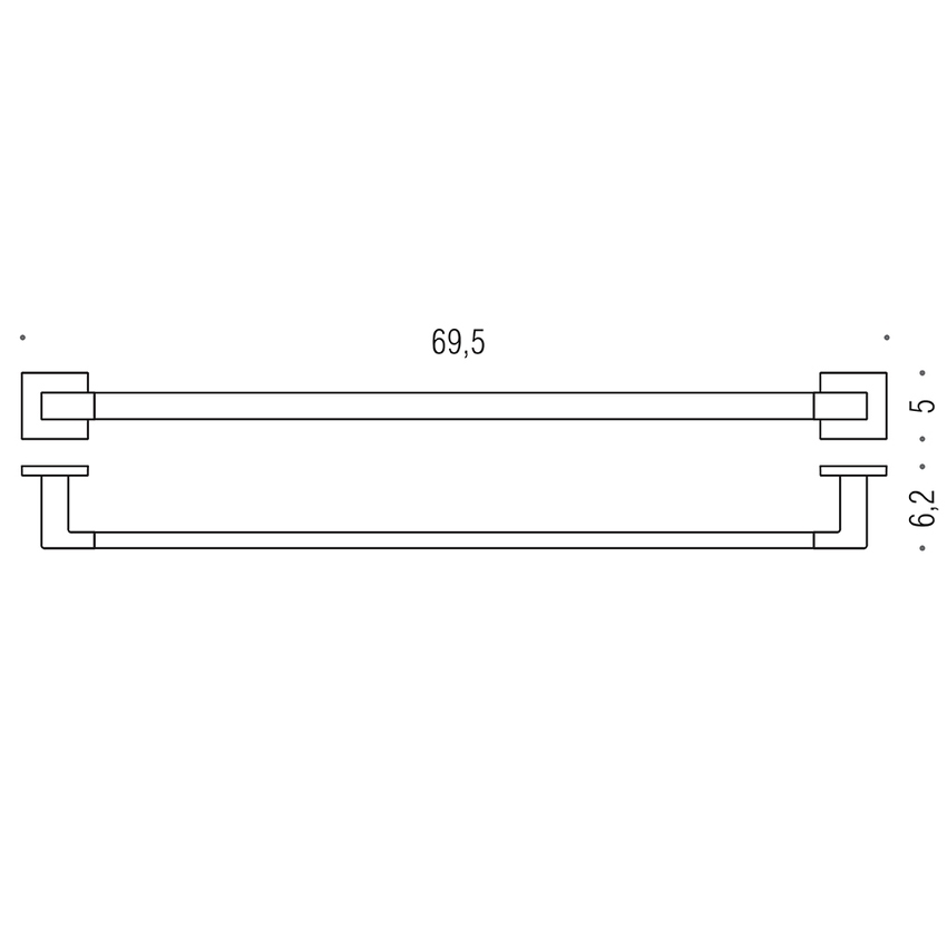 Immagine di Colombo Design BASICQ porta salvietta L.69.5 cm, colore nero finitura opaco B37110NM