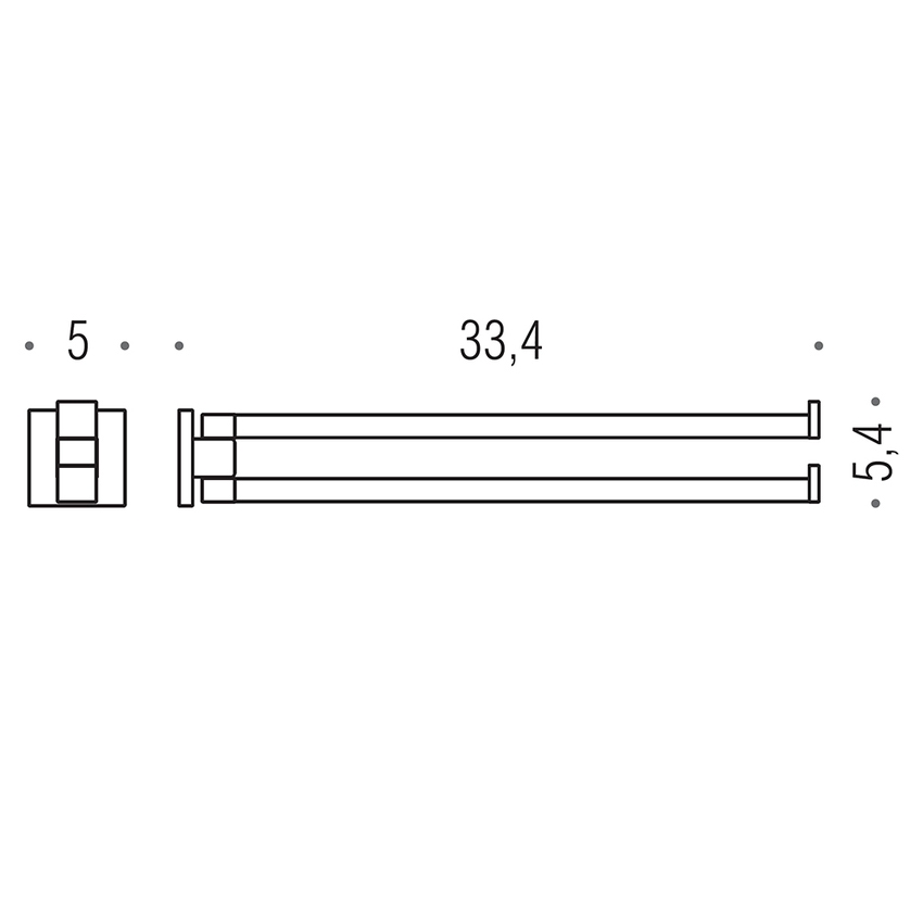 Immagine di Colombo Design BASICQ porta salvietta doppio a snodo, colore nero finitura opaco B37120NM