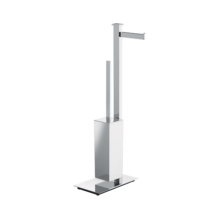 Immagine di Colombo Design UNITS piantana destra con porta rotolo e porta scopino, colore nero finitura opaco B9107DNM