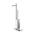 Immagine di Colombo Design UNITS piantana sinistra con porta rotolo e porta scopino, finitura cromo B9107SCR