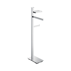 Immagine di Colombo Design UNITS piantana destra con porta sapone, porta salvietta e porta rotolo, finitura cromo B9113DCR