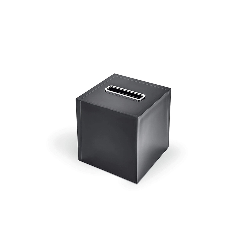 Immagine di Colombo Design COOL ICY porta kleenex quadrato in resina, colore nero W4504-RNE
