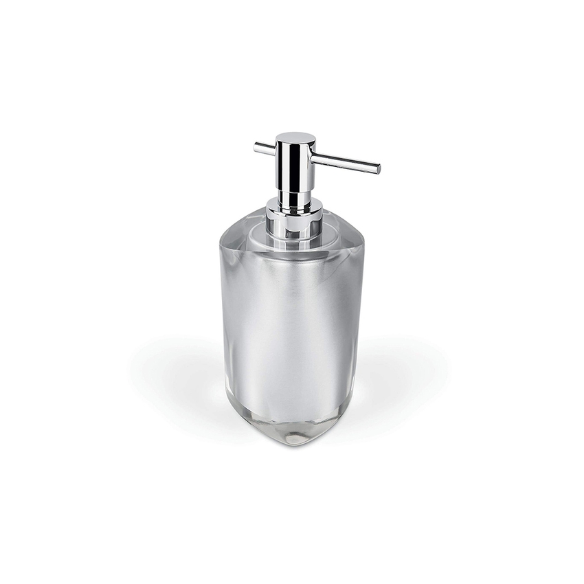Immagine di Colombo Design COOL DROPY dispenser sapone liquido in resina con pompetta cromata, finitura argento W4705-RAG