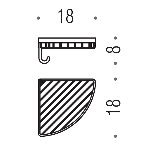 Immagine di Colombo Design Angolare semplice con gancio, finitura cromo B96020CR