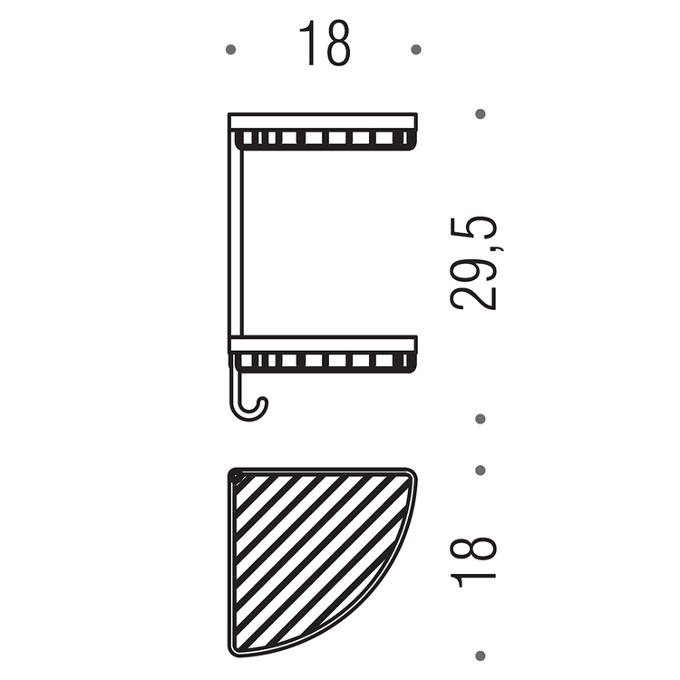 Colombo Design B96040CR Angolare doppio con gancio, finitura cromo