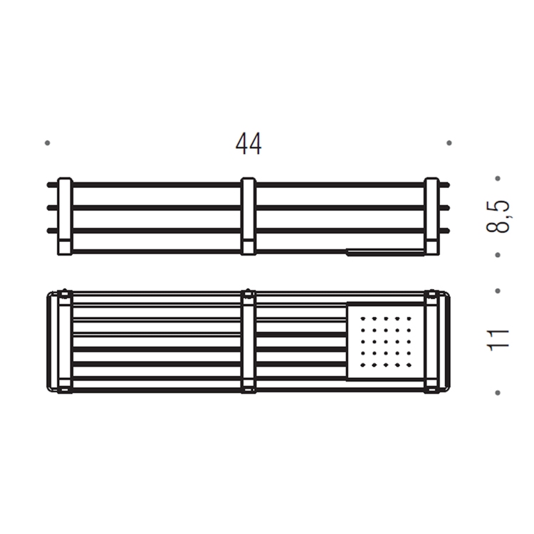 Colombo Design B96330CR Porta oggetti da doccia e vasca con ripiano inox,  finitura cromo