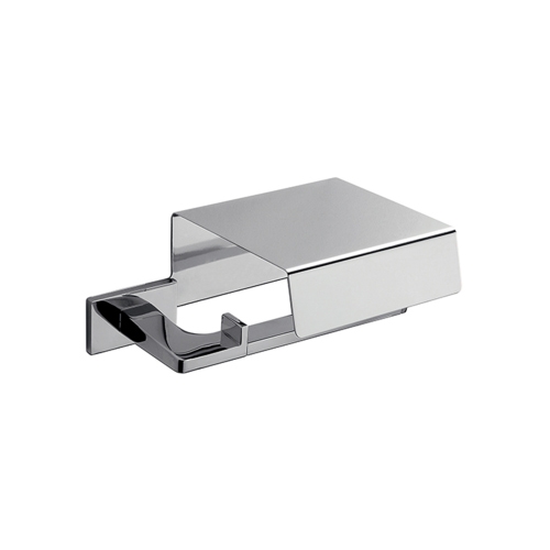 Immagine di Colombo Design LOOK set a muro con portascopino, porta rotolo coperto e appenditutto, finitura cromo SETLO002