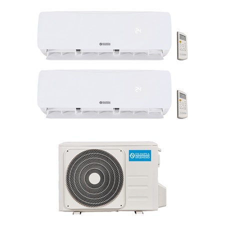 Immagine di Olimpia Splendid Alyas E R32 Climatizzatore a parete dual split inverter Wi-Fi | unità esterna 5.27 kW unità interne 9000+9000 BTU OS-CEMYH18EI+2xOS-SECYH09EI