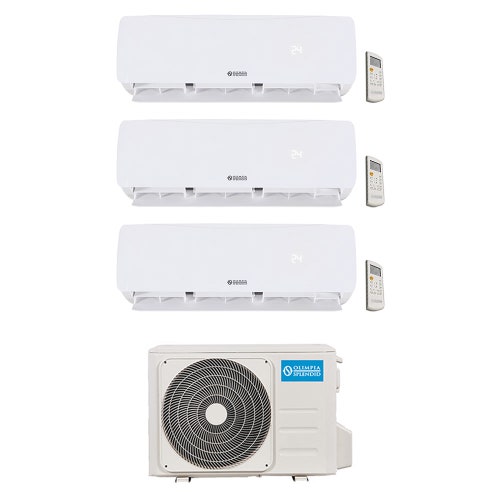 Immagine di Olimpia Splendid Alyas E R32 Climatizzatore a parete trial split inverter Wi-Fi | unità esterna 6.15 kW unità interne 9000+9000+12000 BTU OS-CEMYH21EI+2xOS-SECYH09EI+OS-SECYH12EI