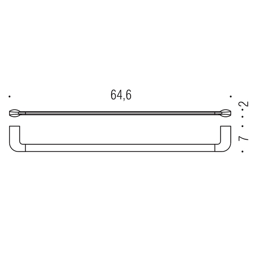 Immagine di Colombo Design TRENTA porta salvietta L.64,6 cm, colore grafite finitura opaco B30110GM
