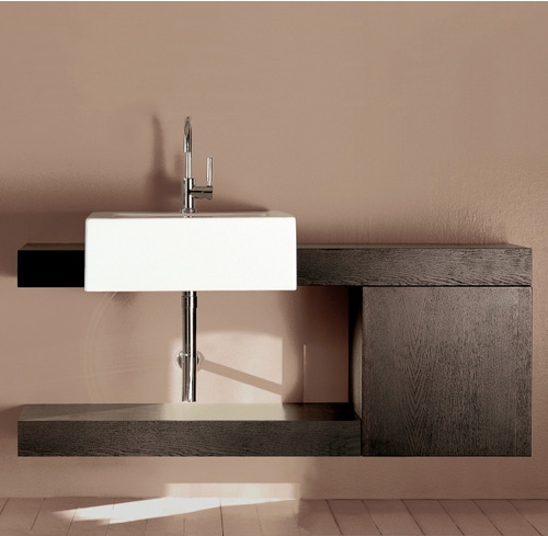 Immagine di Flaminia ACQUAGRANDE set composizione reversibile per lavabo Acquagrande 60 da semincasso, finitura rovere moro MAS60