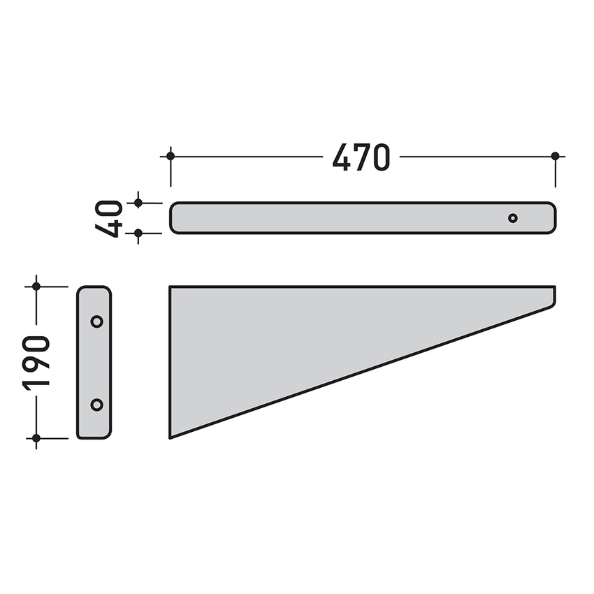 Immagine di Flaminia coppia staffe di sostegno, per Acquagrande 100/60 spseso, finitura acciaio lucidato AQ04