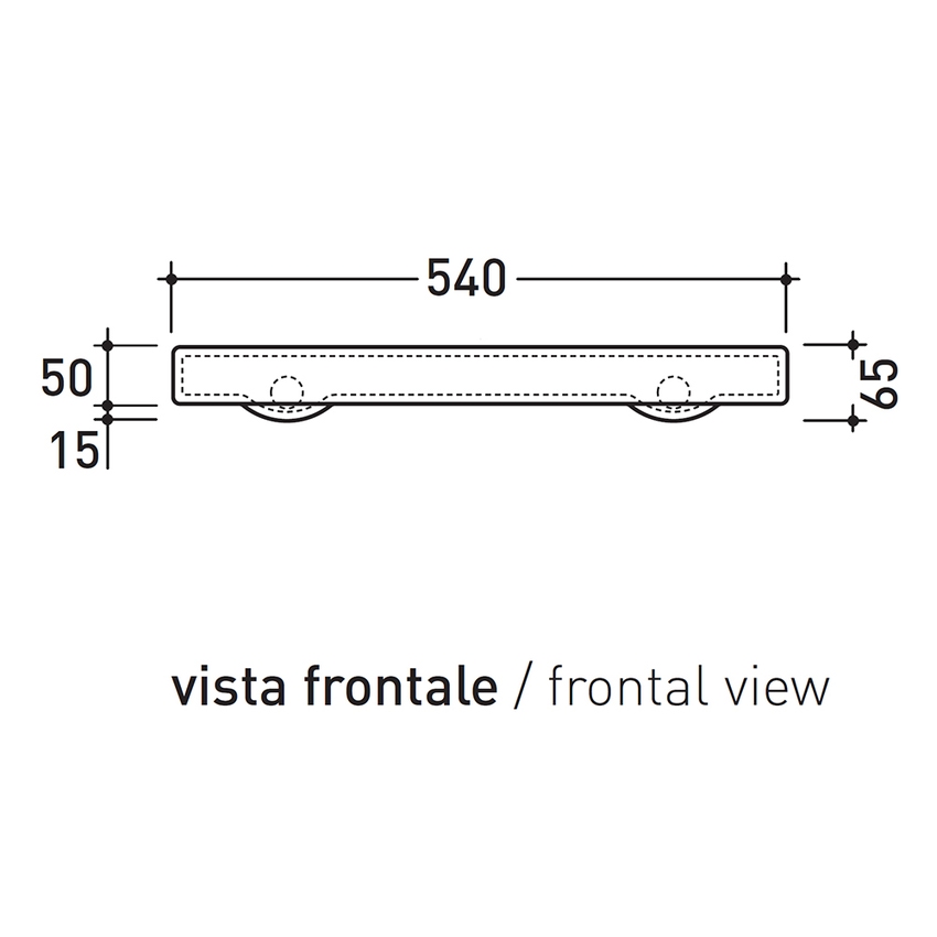 Immagine di Flaminia BRICK slim mensola in ceramica 54 cm, colore bianco finitura lucido 5090S