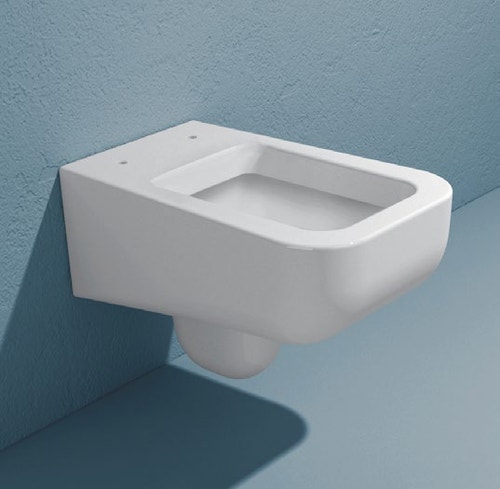 Immagine di Flaminia COMO set sanitari sospesi, vaso con sistema goclean® e coprivaso avvolgente con discesa rallentata, bidet monoforo con troppopieno, colore bianco finitura lucido CM118+CM218+CMCW03