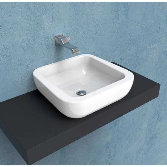 Immagine di Flaminia COMO 51 lavabo da appoggio 21 cm, senza troppopieno, colore bianco finitura lucido CM51A