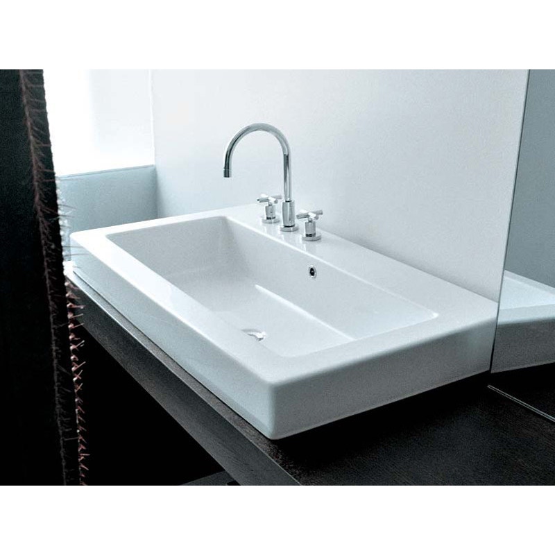 Immagine di Flaminia ACQUAGRANDE 100 lavabo da incasso 100 cm, colore bianco finitura lucido 5051/INC