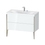 Immagine di Duravit XVIU lavabo consolle c-bonded, con base sottolavabo a pavimento 100 cm, profilo colore champagne, lavabo consolle Viu incluso, senza troppopieno, con bordo per rubinetteria, colore bianco finitura lucido XV4711EB185C