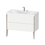 Immagine di Duravit XVIU lavabo consolle c-bonded, con base sottolavabo a pavimento 100 cm, profilo colore champagne, lavabo consolle Viu incluso, senza troppopieno, con bordo per rubinetteria, colore bianco finitura opaco XV4711EB118C