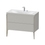 Immagine di Duravit XVIU lavabo consolle c-bonded, con base sottolavabo a pavimento 100 cm, profilo colore champagne, lavabo consolle Viu incluso, senza troppopieno, con bordo per rubinetteria, colore grigio cemento finitura opaco XV4711EB107C