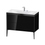 Immagine di Duravit XVIU lavabo consolle c-bonded, con base sottolavabo a pavimento 100 cm, profilo colore nero, lavabo consolle Viu incluso, senza troppopieno, con bordo per rubinetteria, colore nero finitura lucido XV4711EB240P