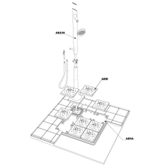 Immagine di Flaminia ALBERO sistema doccia 118 cm AB238/C+AB9M+ABM