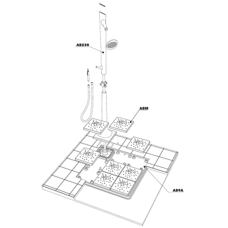 Immagine di Flaminia ALBERO sistema doccia 118 cm AB238/C+AB9M+ABM