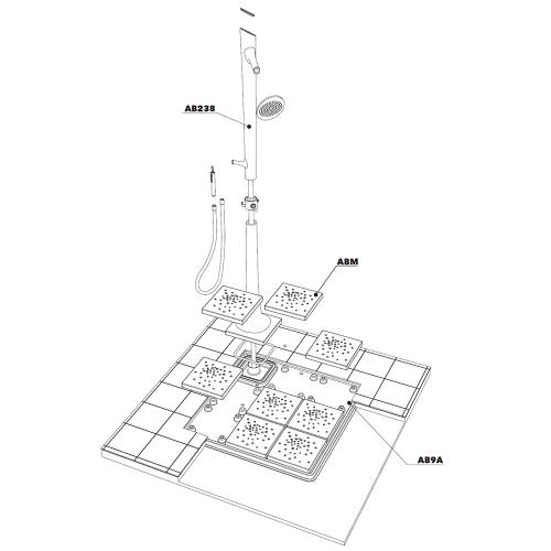 Immagine di Flaminia ALBERO sistema doccia 118 cm AB238/C+AB9M+ABM