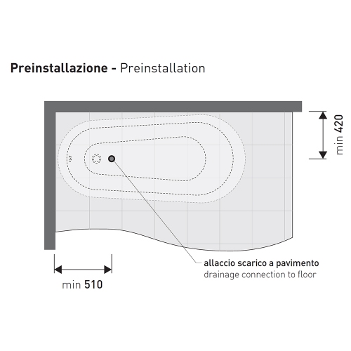 Immagine di Flaminia EVERGREEN vasca free-standing 170 cm, in crystal-tech, colore bianco finitura lucido, piedi finitura oro EG170OB