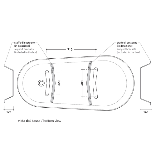 Immagine di Flaminia EVERGREEN vasca free-standing 170 cm, in crystal-tech, colore bianco finitura lucido, piedi finitura oro EG170OB