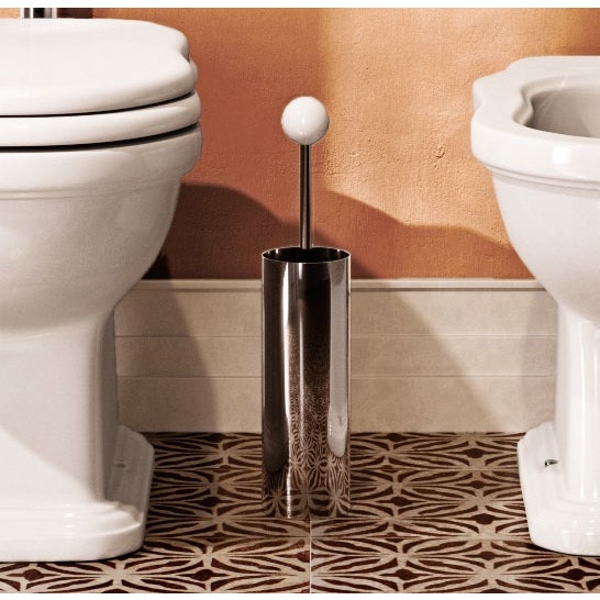 Immagine di Flaminia EVERGREEN portascopino da appoggio, finitura cromo EGPF