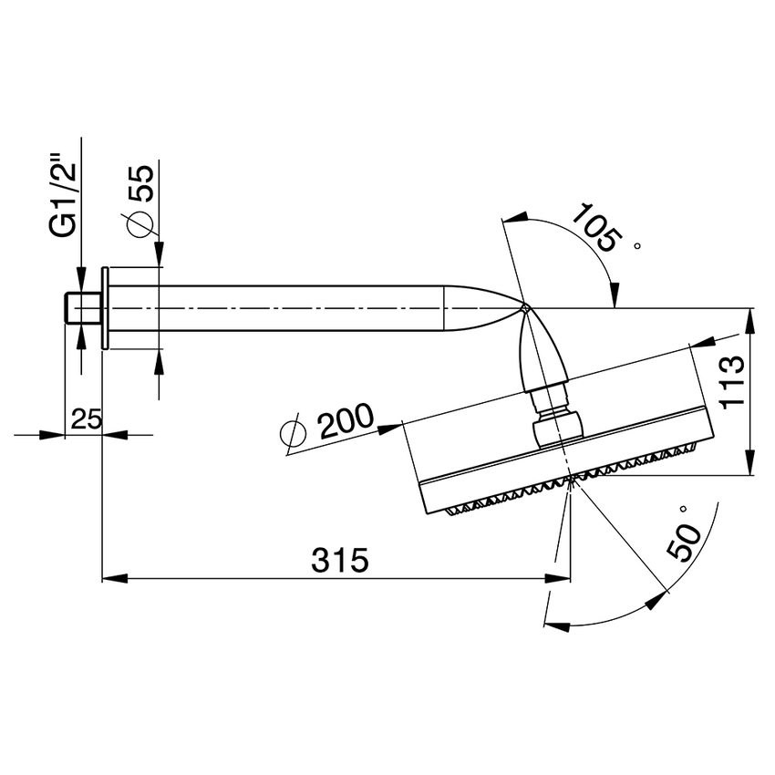 Immagine di Flaminia FOLD soffione doccia a parete, finitura cromo FL2084