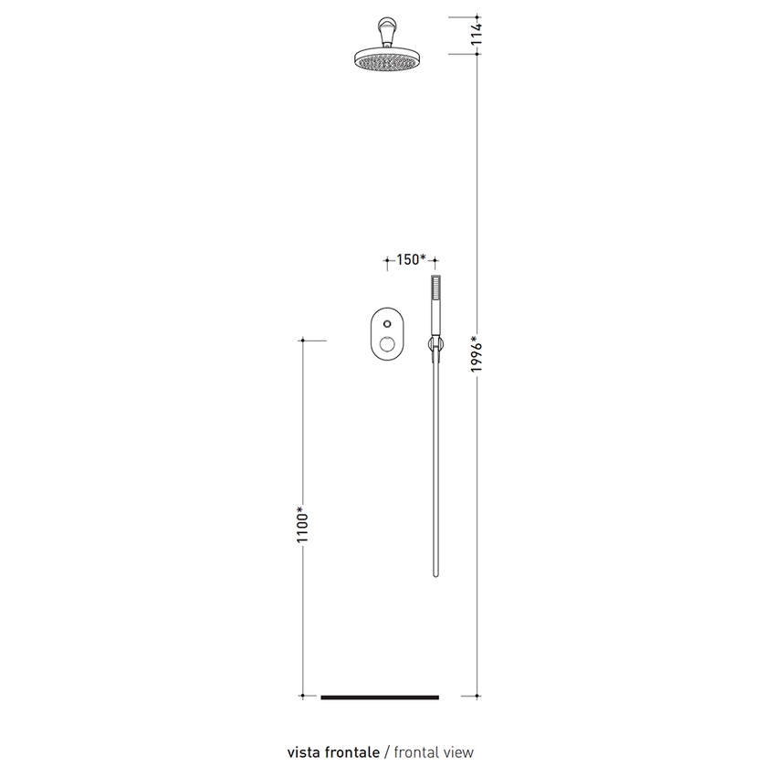 Immagine di Flaminia FOLD set doccia: monocomando incasso con deviatore, soffione e doccetta, finitura cromo FL2550