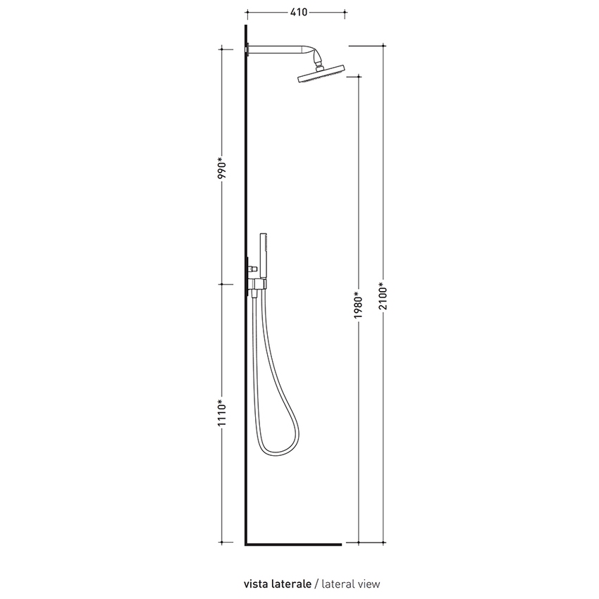 Immagine di Flaminia FOLD set doccia: monocomando incasso con deviatore, soffione e doccetta, finitura cromo FL2550