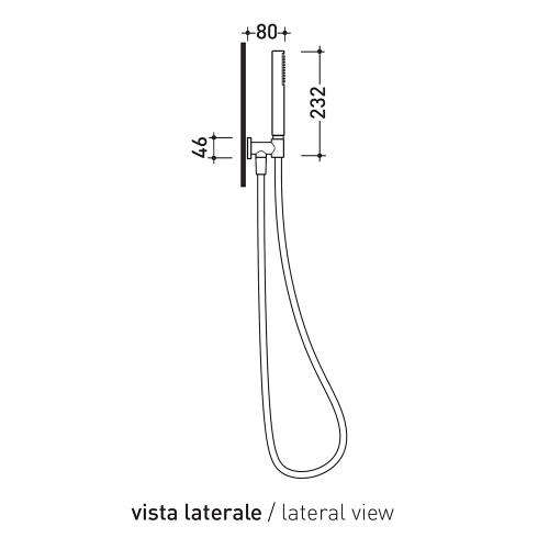 Immagine di Flaminia FOLD doccetta a getto fisso con supporto a parete, finitura cromo FL2561