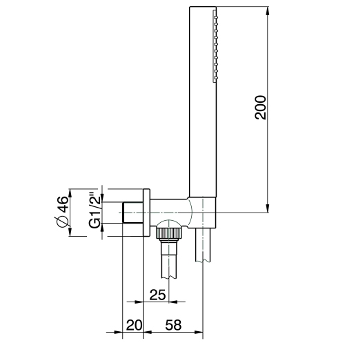 Immagine di Flaminia FOLD doccetta a getto fisso con supporto a parete, finitura cromo FL2561
