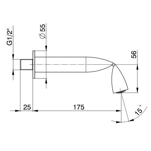 Immagine di Flaminia FOLD bocca di erogazione a parete, finitura cromo FL2562