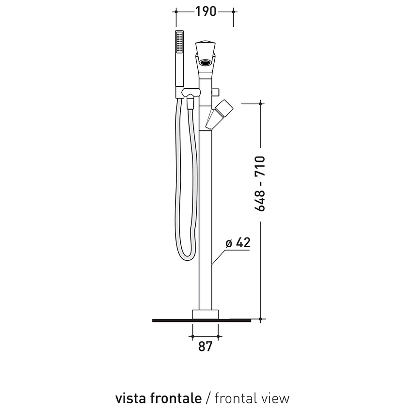 Immagine di Flaminia FOLD miscelatore monocomando vasca free standing con deviatore, finitura cromo FL2580