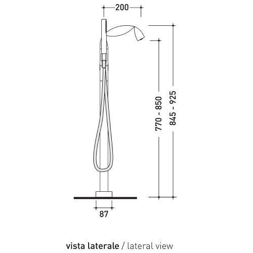 Immagine di Flaminia FOLD miscelatore monocomando vasca free standing con deviatore, finitura cromo FL2580