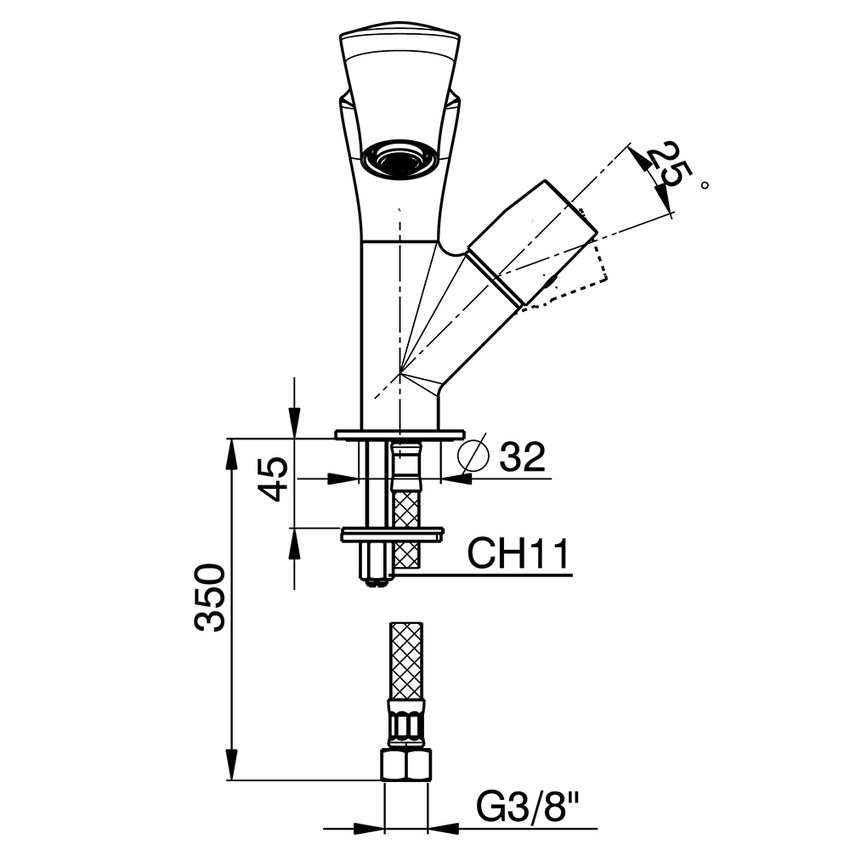Immagine di Flaminia FOLD miscelatore monocomando lavabo, finitura cromo FL3050