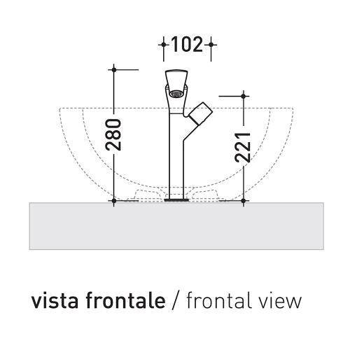 Immagine di Flaminia FOLD miscelatore monocomando lavabo H.28 cm, finitura cromo FL3055