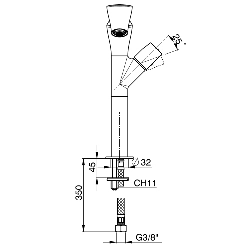 Immagine di Flaminia FOLD miscelatore monocomando lavabo H.28 cm, finitura cromo FL3055