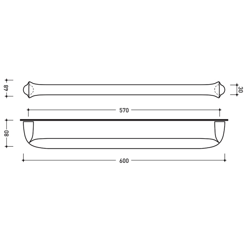 Immagine di Flaminia FOLD porta salviette L.60 cm, finitura cromo FL60