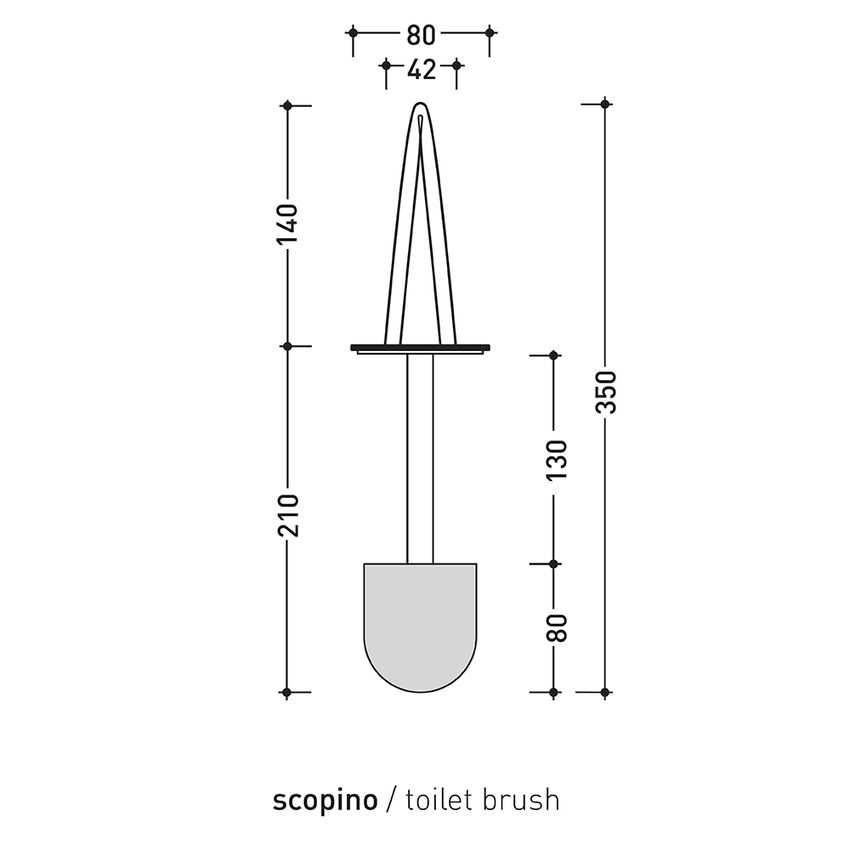 Immagine di Flaminia FOLD portascopino da appoggio, finitura cromo FLPF