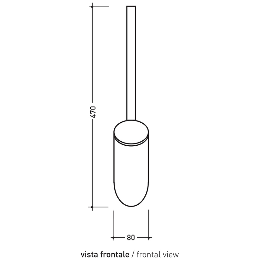 Immagine di Flaminia HOOP portascopino a muro, finitura cromo HPF